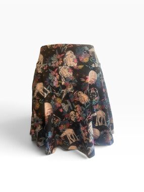 Floral Star Wars Black A-Line Skort